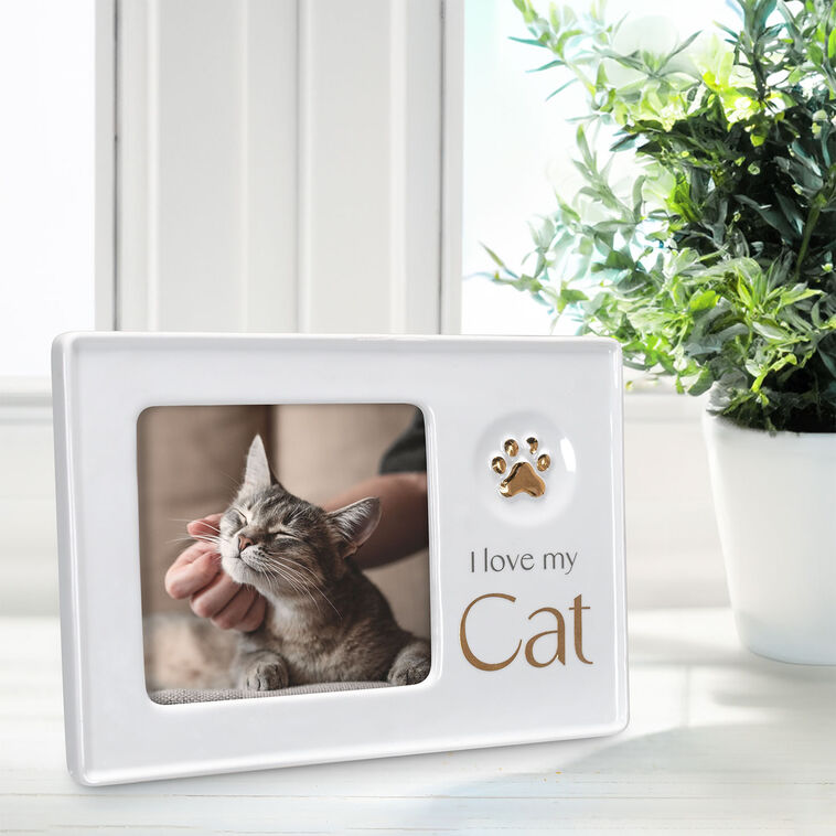 Hallmark I Love My Cat Ceramic Picture Frame 4x4