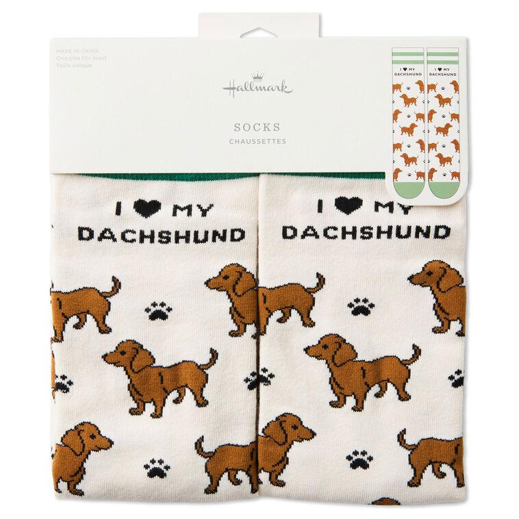Hallmark I Love My Dachshund Crew Socks