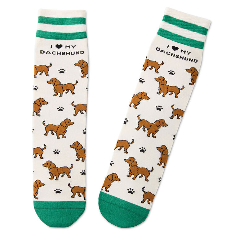 hallmark I Love My Dachshund Crew Socks
