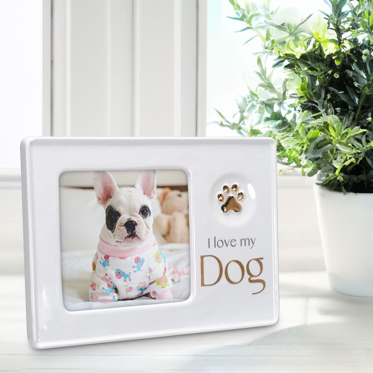 Hallmark I Love My Dog Ceramic Picture Frame 4x4