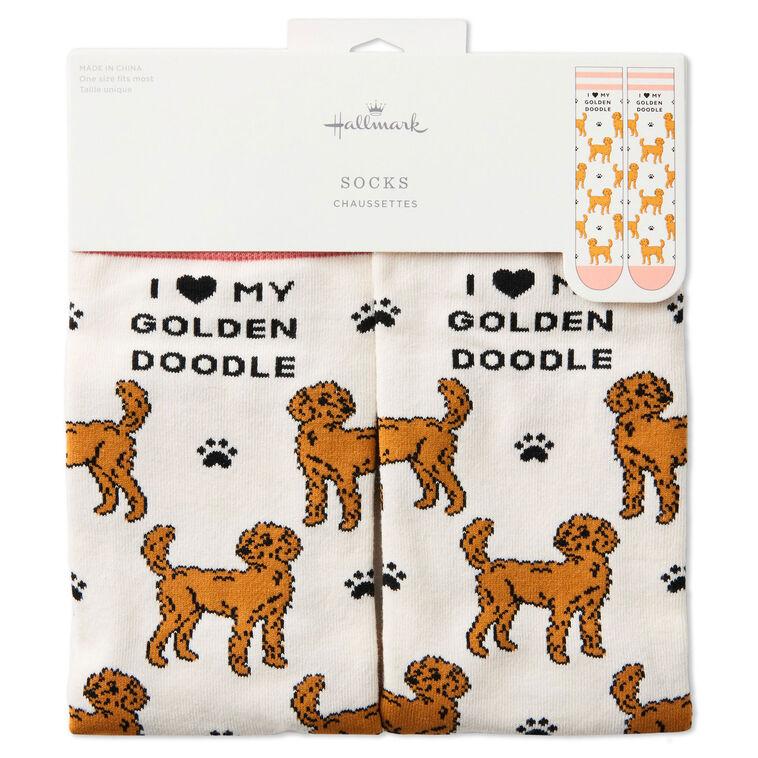 Hallmark I Love My Goldendoodle Crew Socks