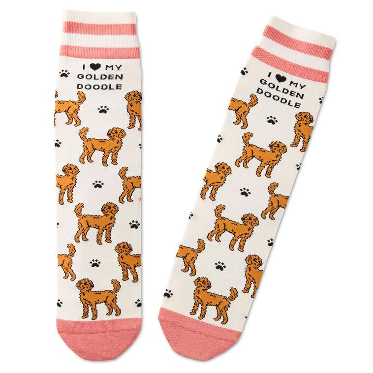 hallmark I Love My Goldendoodle Crew Socks