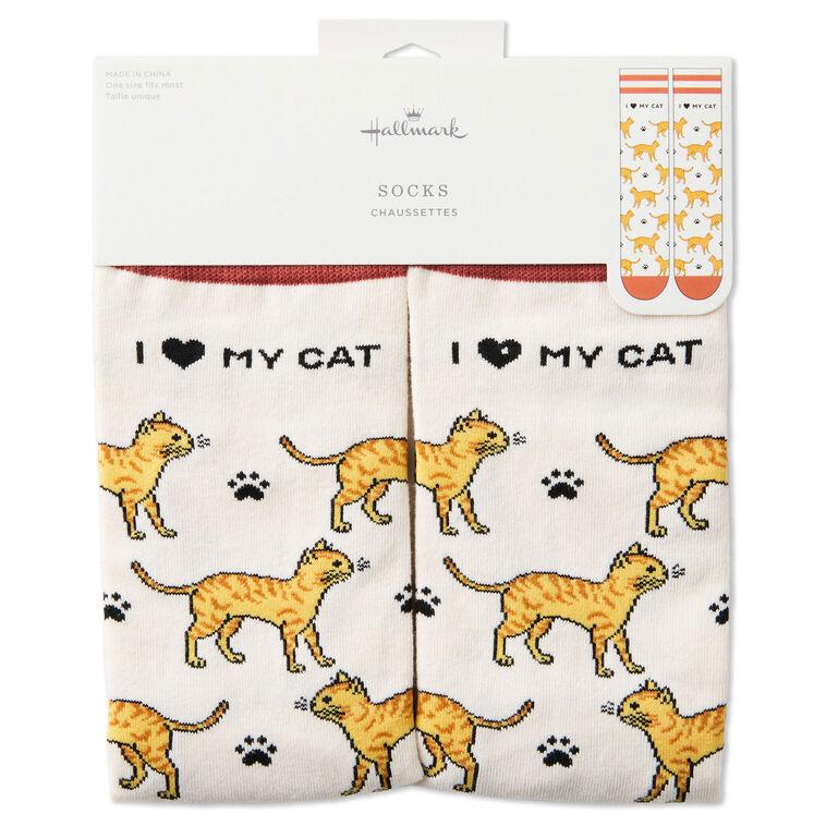 Hallmark I Love My Orange Cat Crew Socks