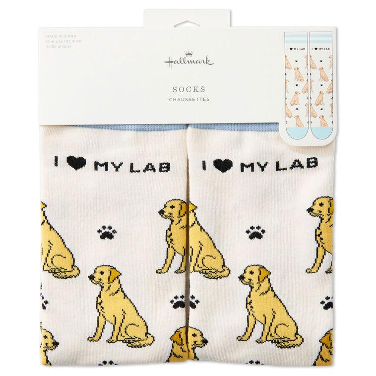 Hallmark I Love My Yellow Lab Crew Socks