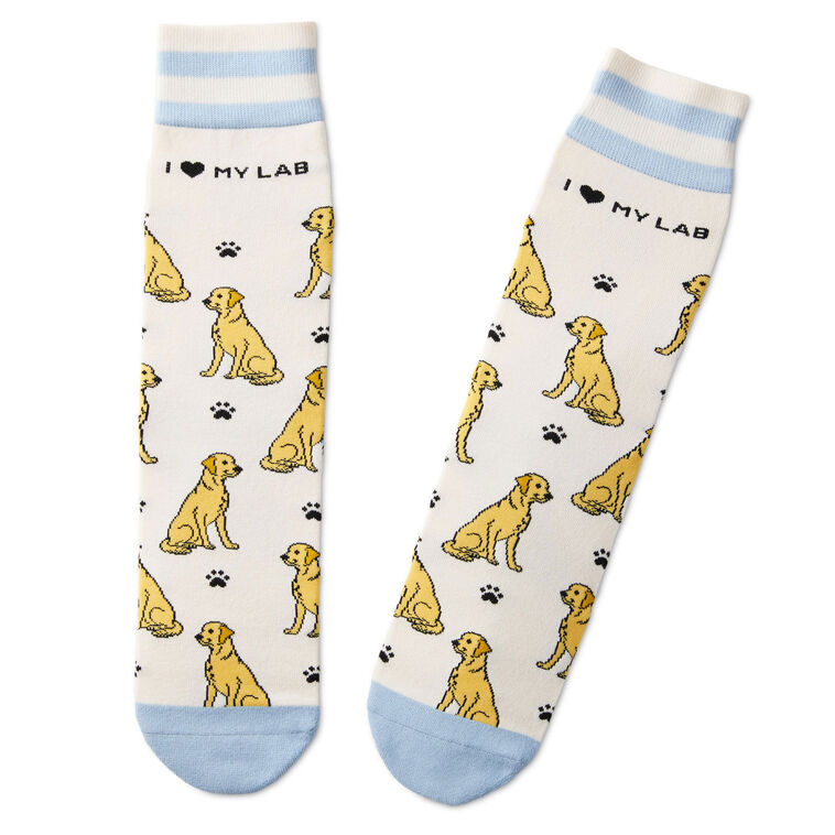 hallmark I Love My Yellow Lab Crew Socks