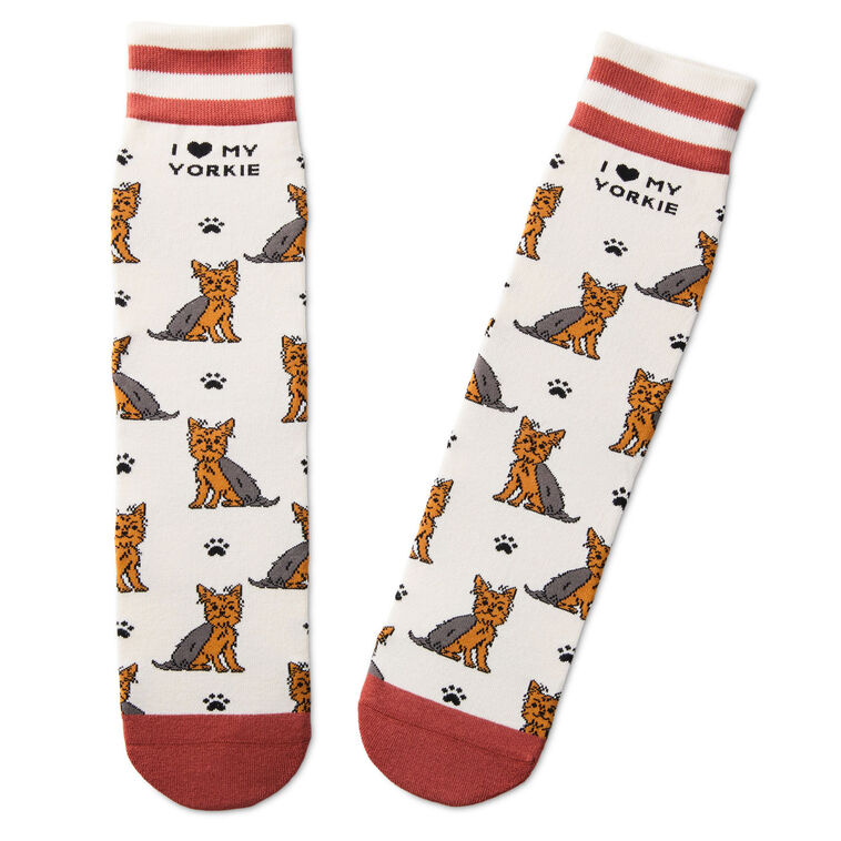 hallmark I Love My Yorkie Crew Socks