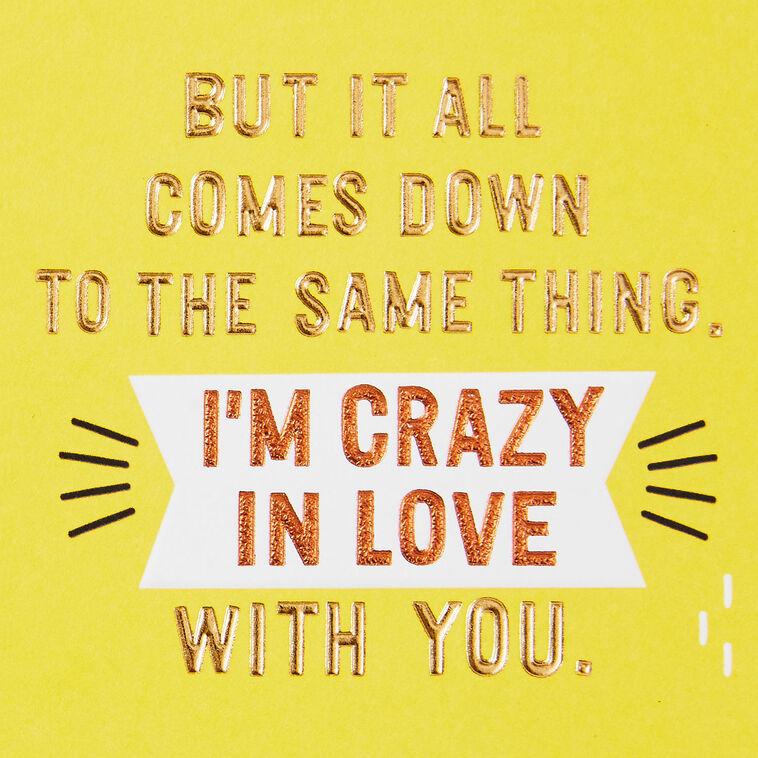 Hallmark I'm Crazy In Love With You Love Card