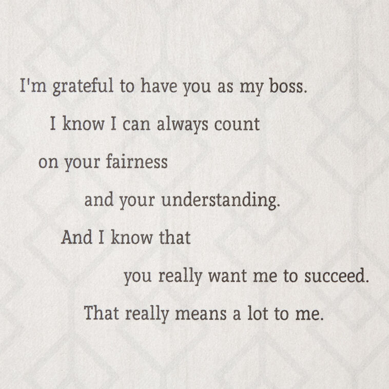 Hallmark I'm Grateful For You Boss's Day Card
