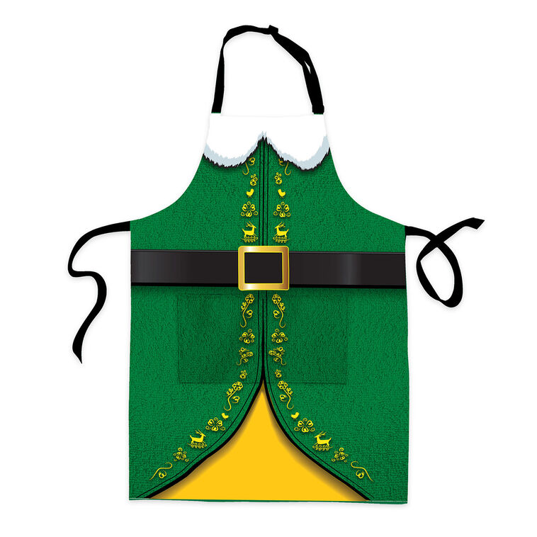 hallmark ICUP Elf Green and Gold Cotton Chef Apron