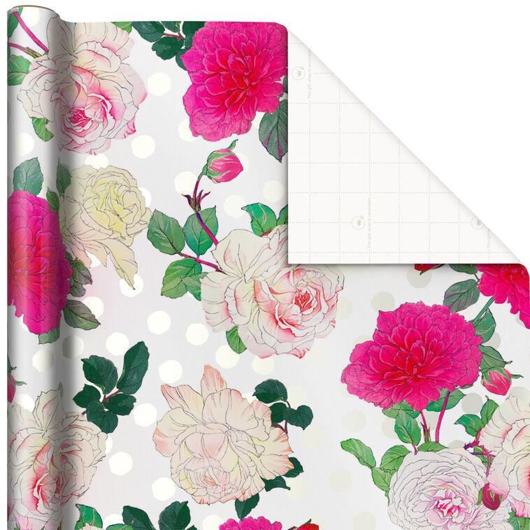 hallmark Illustrated Roses Wrapping Paper 20 sq. ft