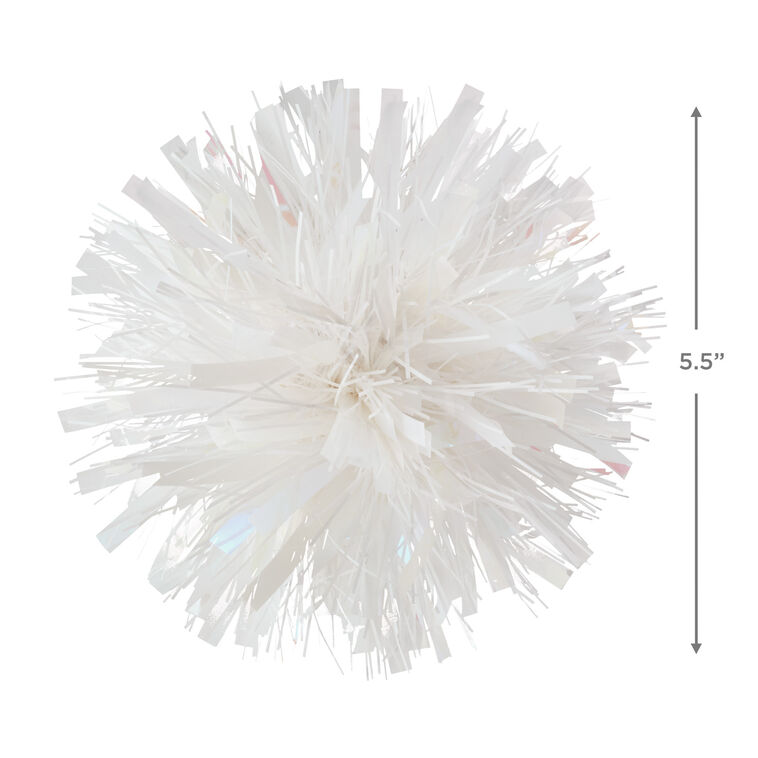 Hallmark Iridescent And White Pom-Pom Gift Bow 5.5"