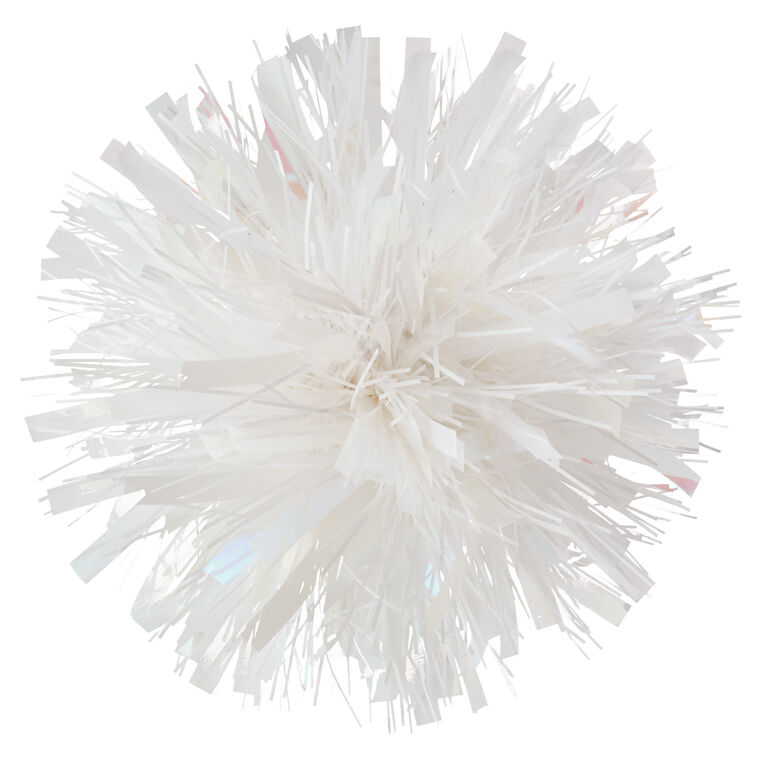 hallmark Iridescent and White Pom-Pom Gift Bow 5.5"
