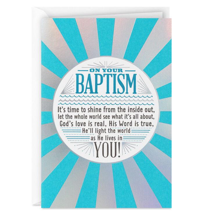 hallmark It's Time to Shine Religious Baptism Card