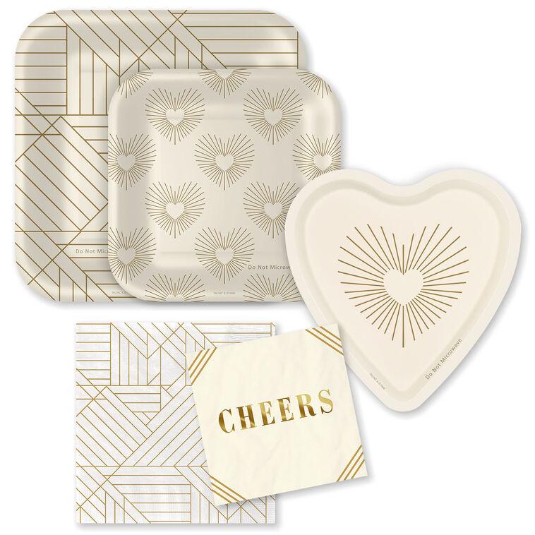 hallmark Ivory and Gold Party Essentials Set