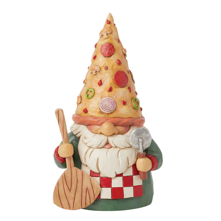 hallmark Jim Shore Gnome in Pizza Hat Figurine 6.5"