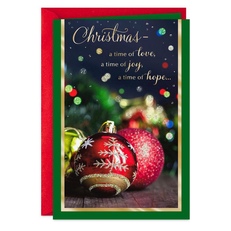 hallmark Joy Love Hope Christmas Card
