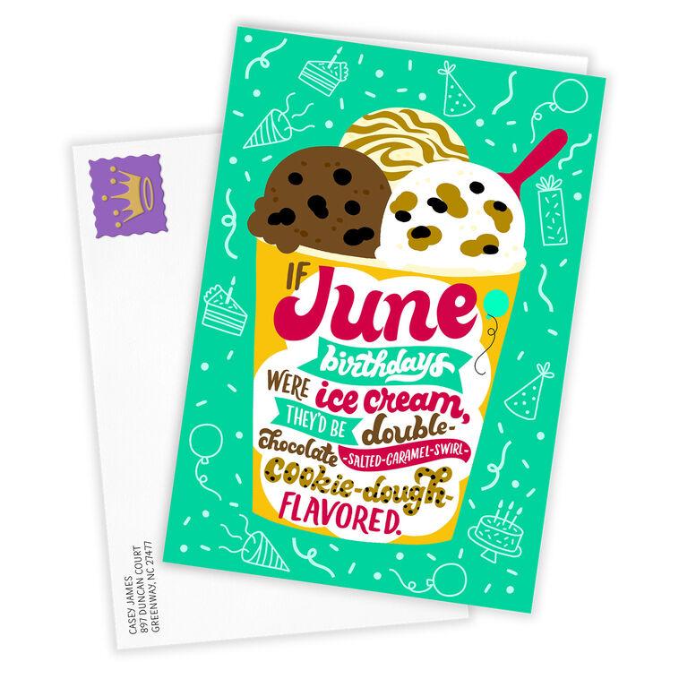 Hallmark June And Ice Cream Custom Birthday Card