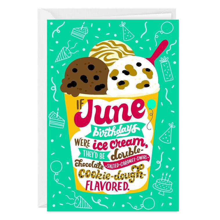 hallmark June and Ice Cream Custom Birthday Card