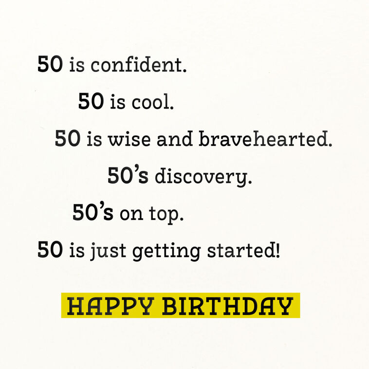 Hallmark Just Getting Started 50th Birthday Card