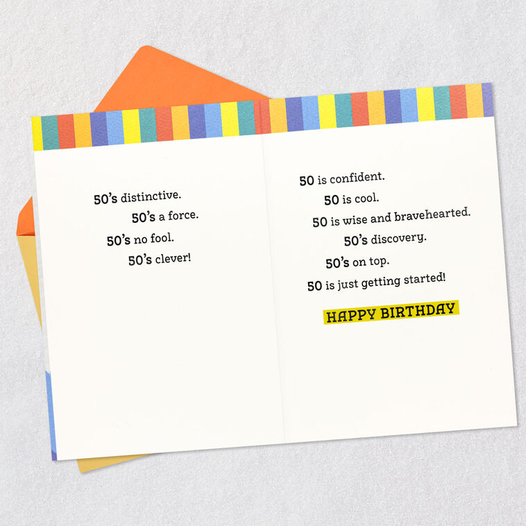 Hallmark Just Getting Started 50th Birthday Card