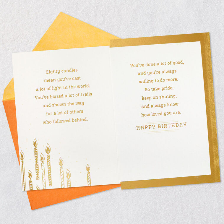 Hallmark Keep On Shining 80th Birthday Card