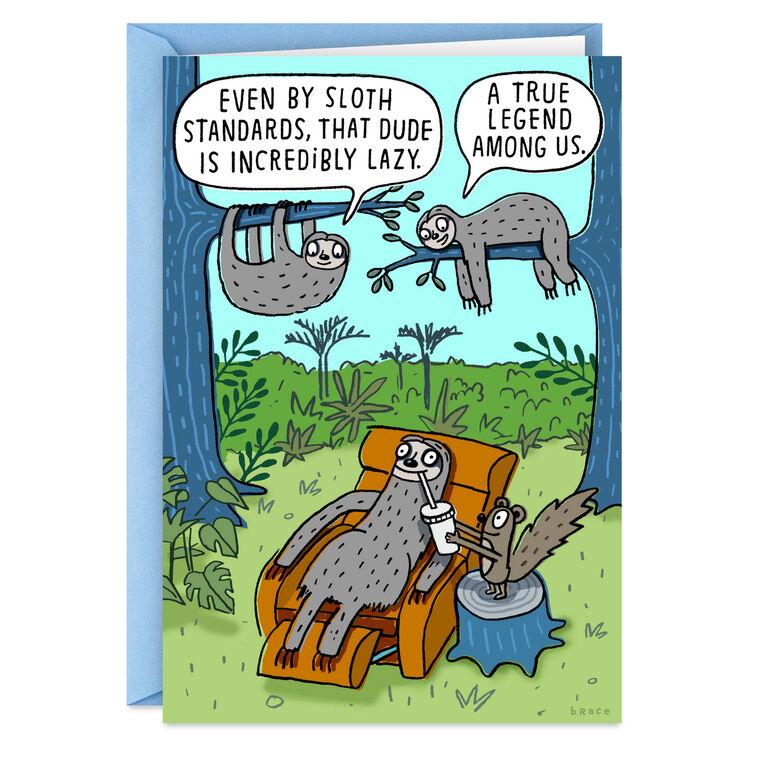 hallmark Lazy Sloths Funny Birthday Card