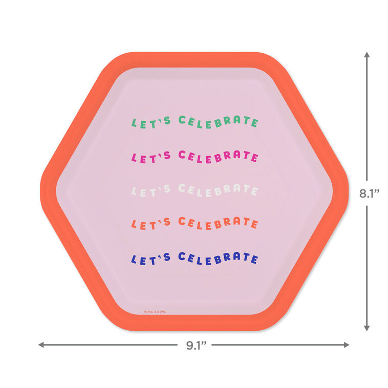 Hallmark "Let's Celebrate" Dessert Plates Pack Of 8