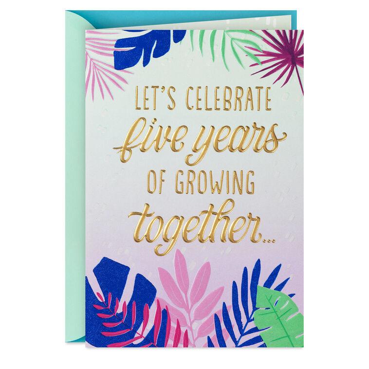 hallmark Let's Celebrate Us 5th Anniversary Card