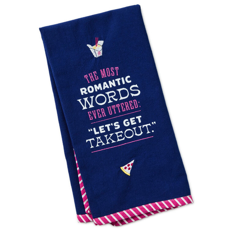 hallmark Let's Get Takeout Tea Towel 18x26