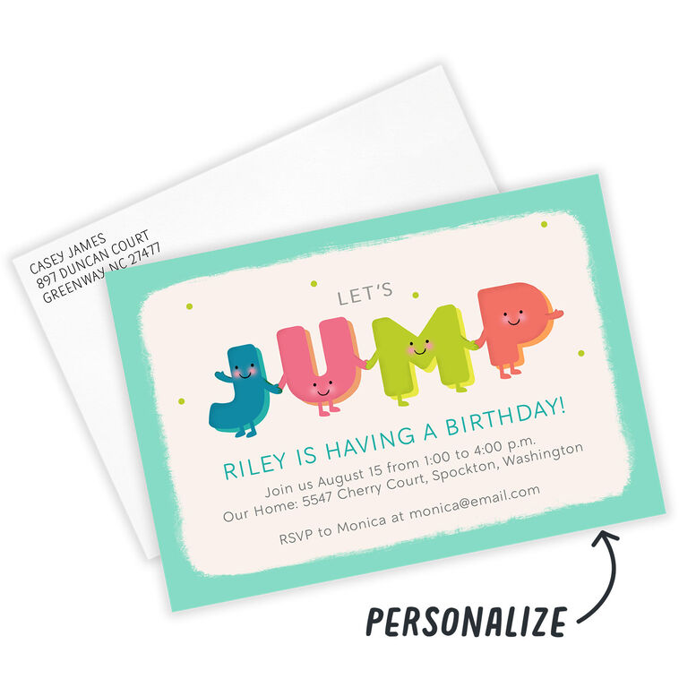 Hallmark Let's Jump Flat Birthday Invitation