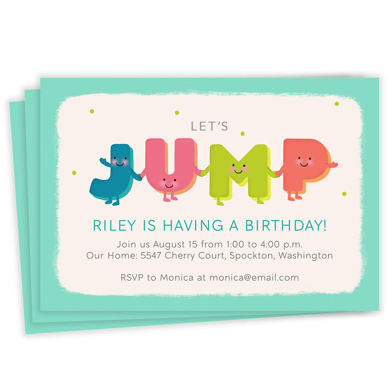 hallmark Let's Jump Flat Birthday Invitation