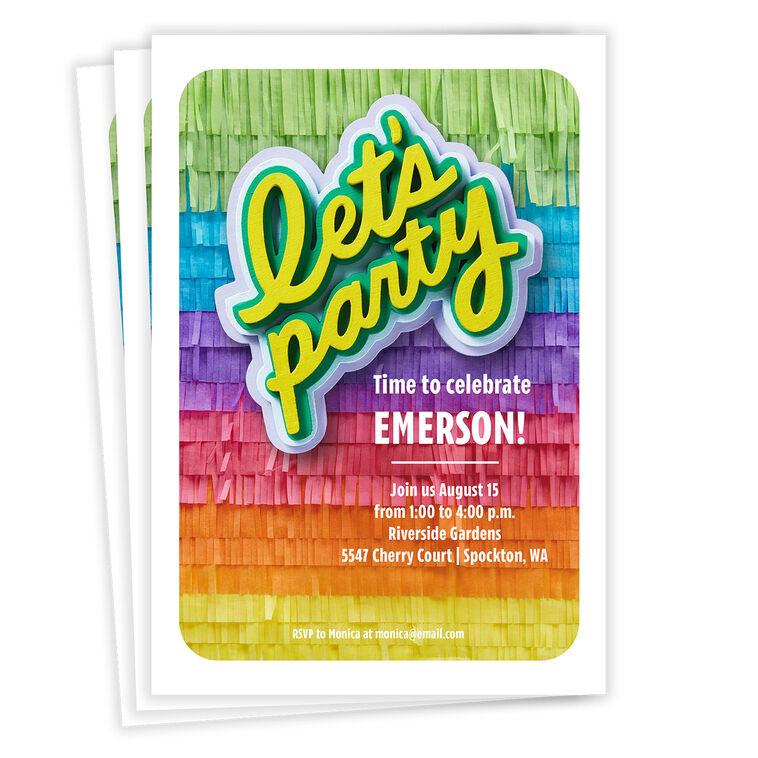 hallmark Let's Party Piñata Invitation