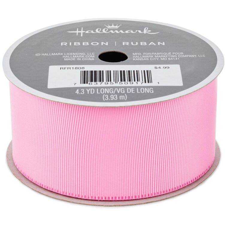 hallmark Light Pink 1.5" Grosgrain Ribbon 12.9'