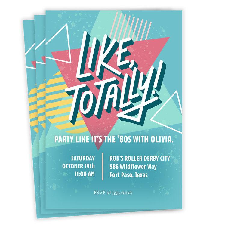 hallmark Like Totally Retro Party Invitation