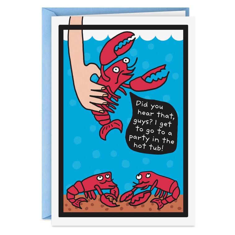 hallmark Lobster Hot Tub Party Funny Birthday Card