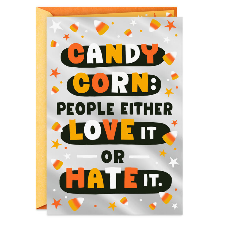 hallmark Love or Hate Candy Corn Halloween Card