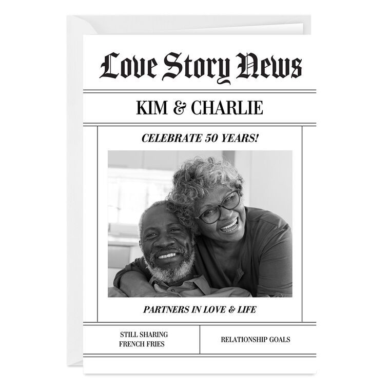 hallmark Love Story News Custom Anniversary Card