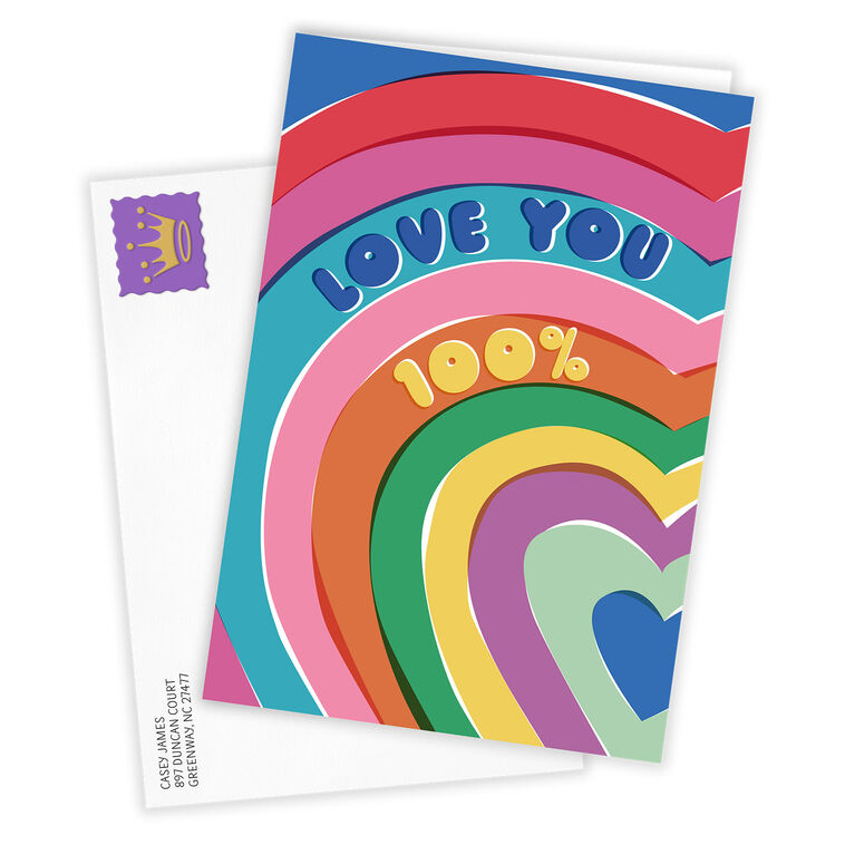 Hallmark Love You 100% Colored Hearts Custom Card
