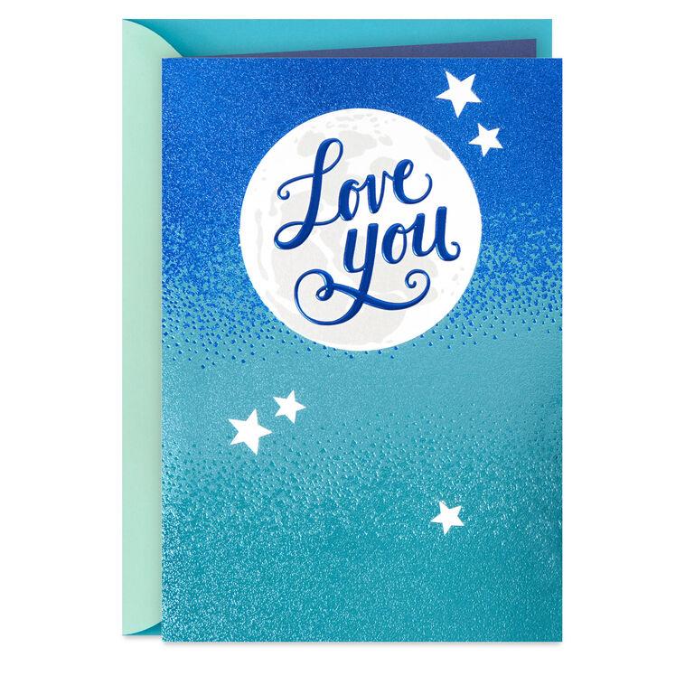 hallmark Love You Moon and Stars Love Card