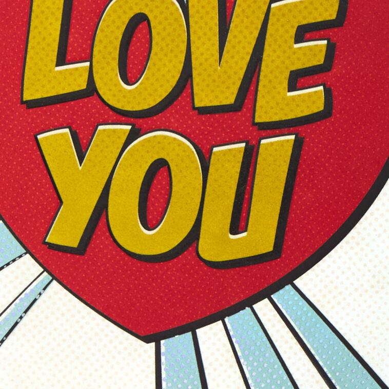 Hallmark Love You Pop Art Heart Blank Card