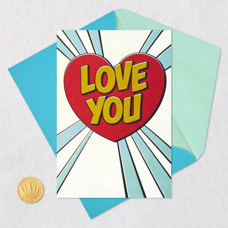 Hallmark Love You Pop Art Heart Blank Card