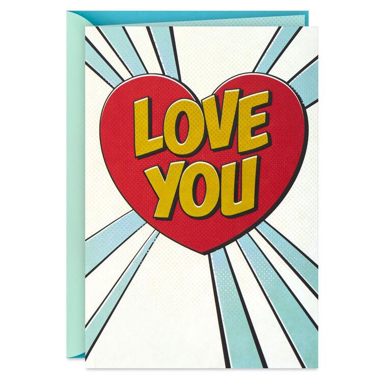 hallmark Love You Pop Art Heart Blank Card