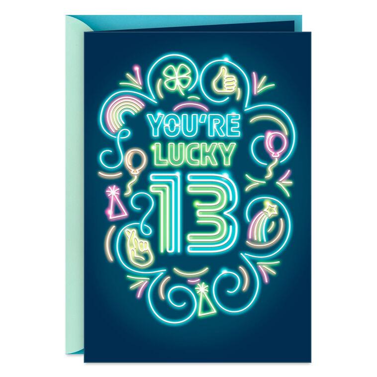 hallmark Lucky to Know You 13th Birthday Card
