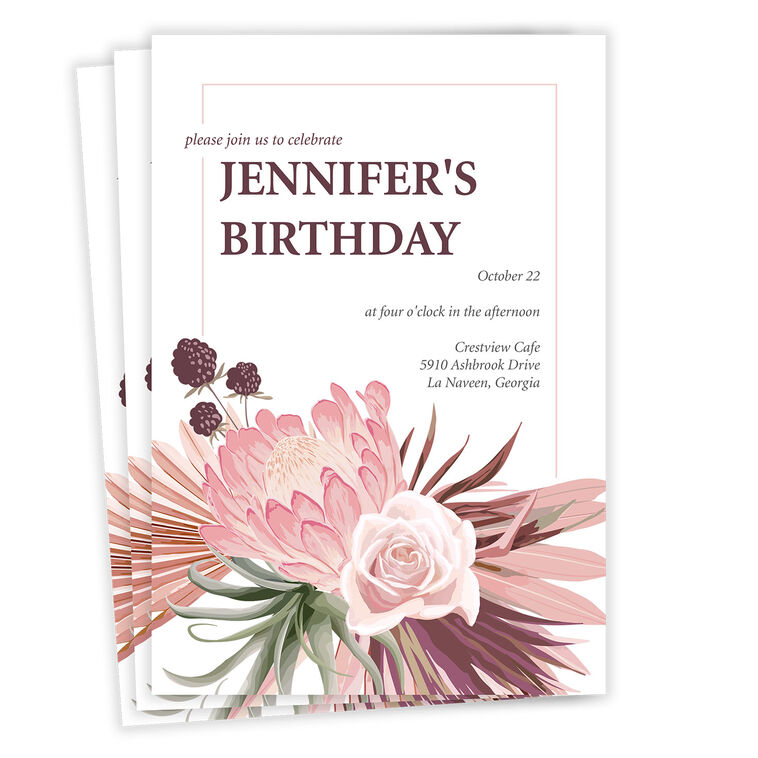 hallmark Luxe Garden Flat Birthday Invitation