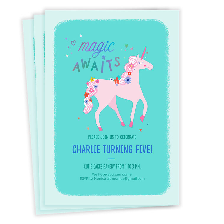hallmark Magic Awaits Unicorn Birthday Invitation