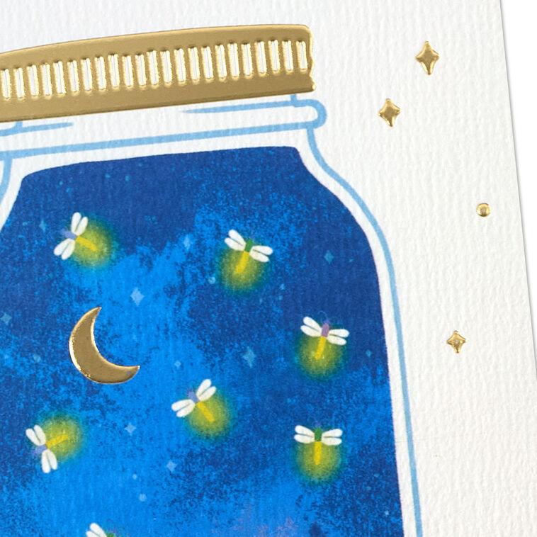 Hallmark Mason Jar Firefly Forest Scene Blank Card