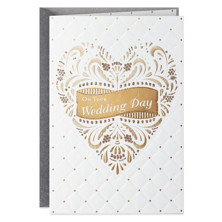 hallmark Mazel Tov Quilted Heart Wedding Card