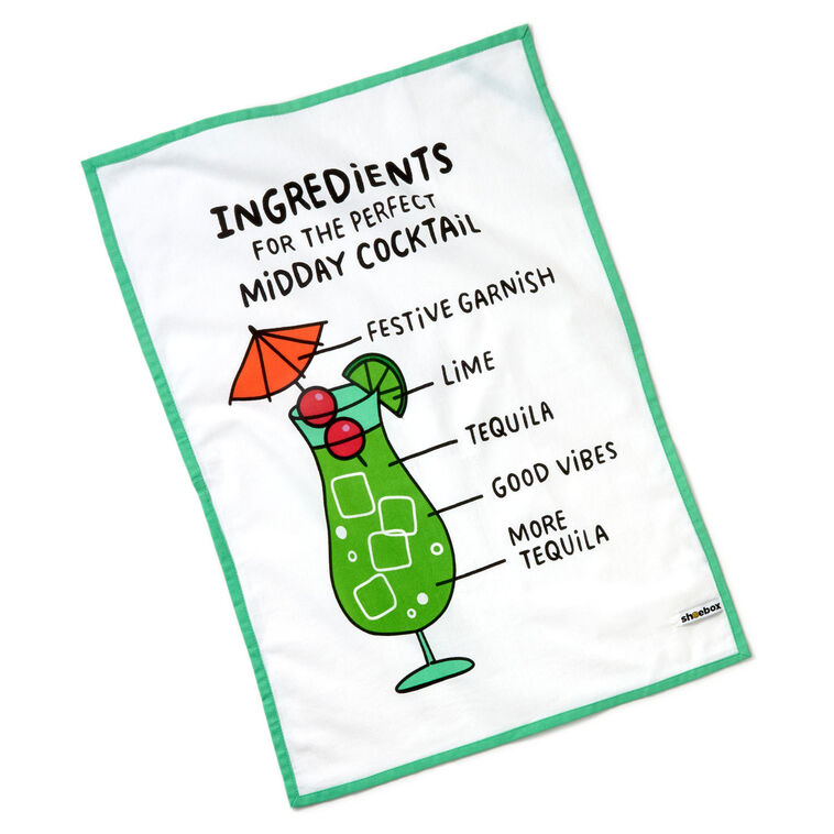 Hallmark Midday Cocktail Funny Tea Towel 18x26