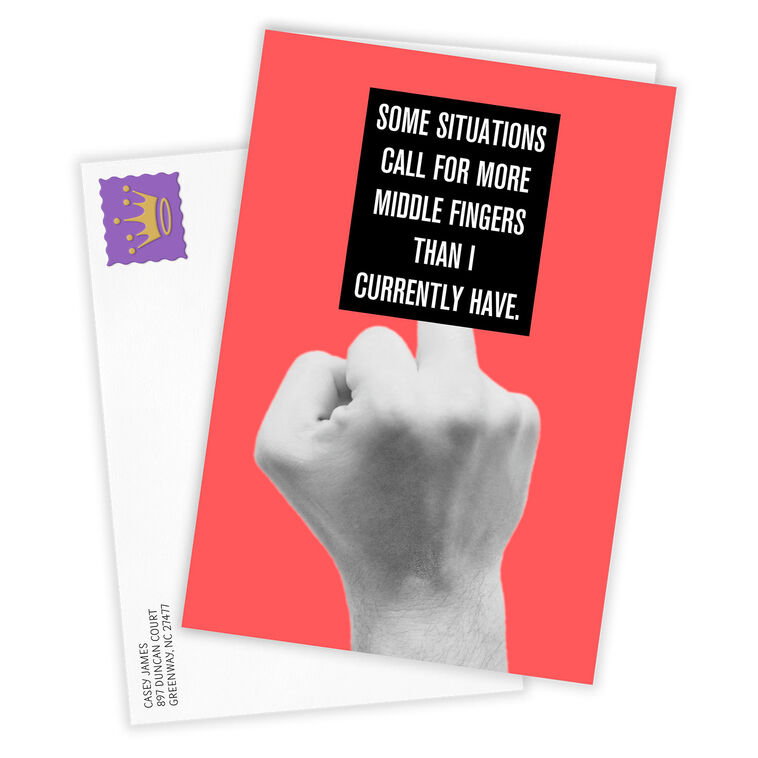 Hallmark Middle Finger Situation Funny Custom Card
