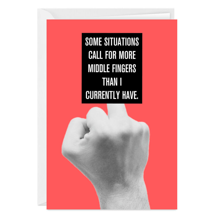 hallmark Middle Finger Situation Funny Custom Card